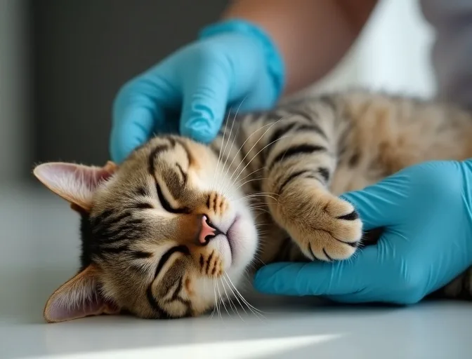 Specialist carefully handling a deceased cat with dignity in Ashwood
