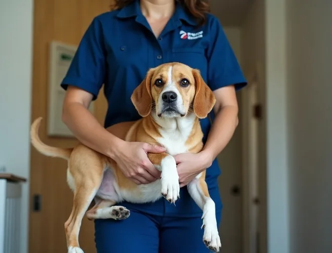 Technician respectfully transporting a deceased dog in Ashwood